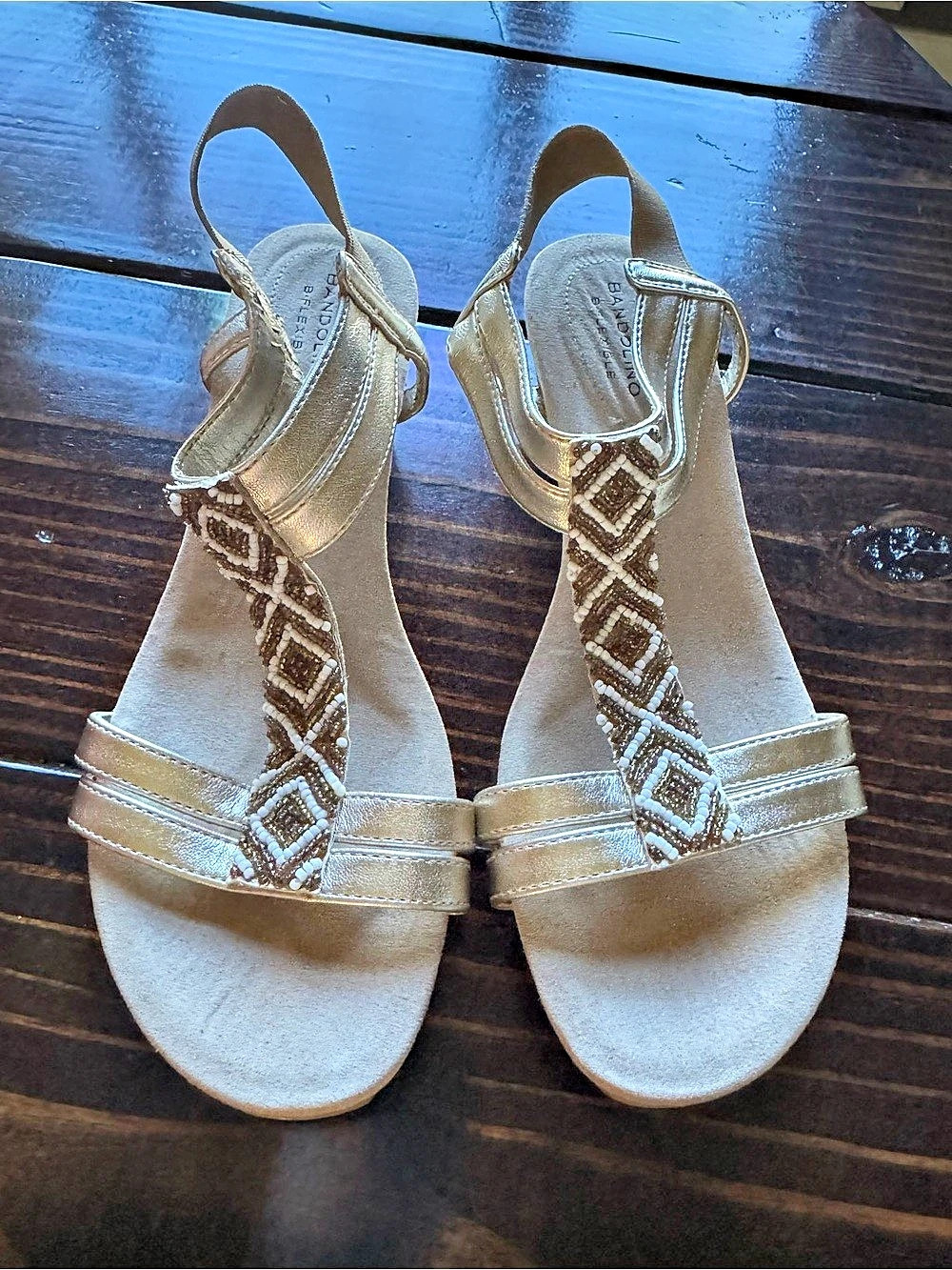 Bandolino Gold Embellished Sandals US 6